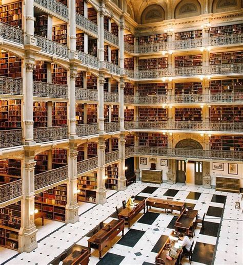 George Peabody Library in Baltimore, Maryland. | Peabody library, George peabody library, Unique ...