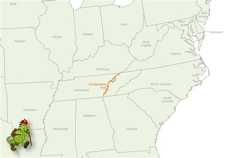 CUMBERLAND TRAIL MAP TENNESSEE - ToursMaps.com