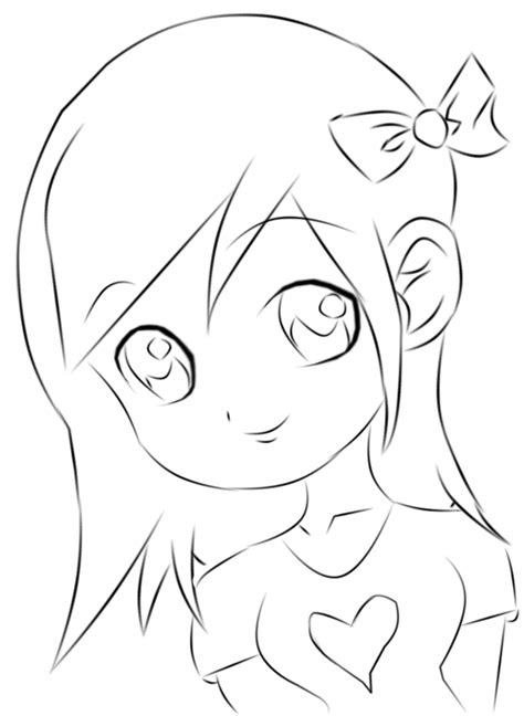 Chibi Girl Lineart by ChrishChrish on DeviantArt