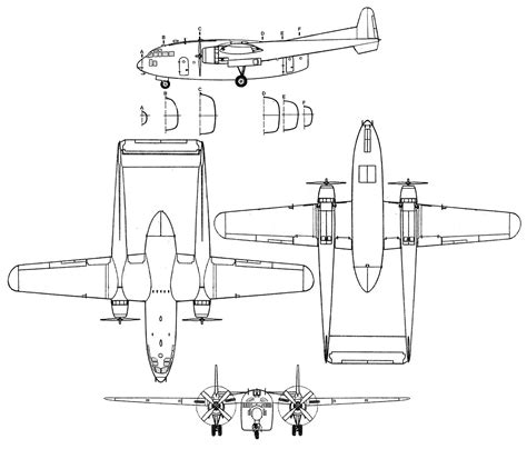 Fairchild C-119 Flying Boxcar Blueprint - Download free blueprint for 3D modeling