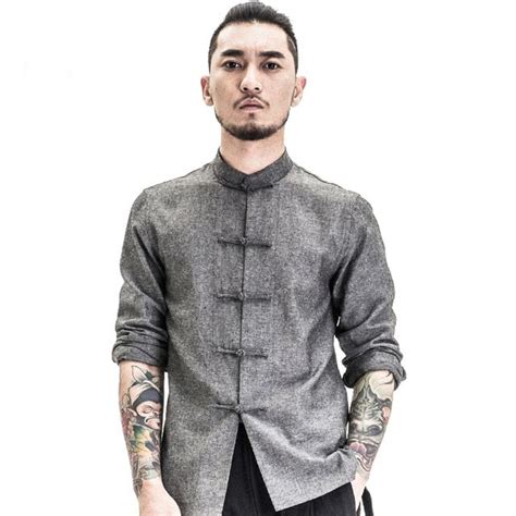 Traditional Chinese Clothing Men Shirts Fashion Trends Long Sleeve Chinese Style… | Men shirt ...