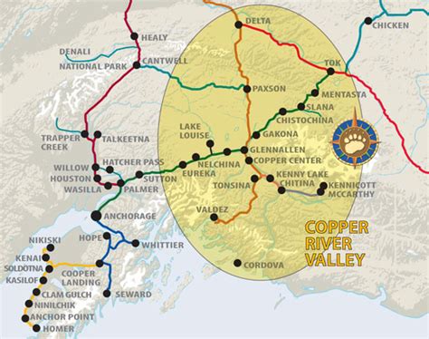 Maps of Alaska Roads By Bearfoot Guides: Map Of The Copper River Valley, Alaska