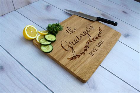 Hand Crafted Personalized Cutting Board, Engraved Cutting Board, Custom Wedding Gift --Cb-Wo ...