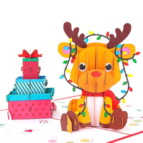 Christmas Reindeer Pop-Up Card - Creative Popcards