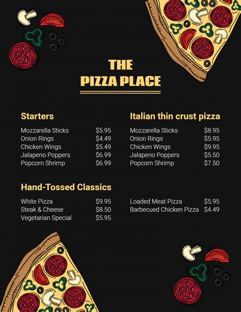 Pizza Menu Design Ideas, Examples & Samples