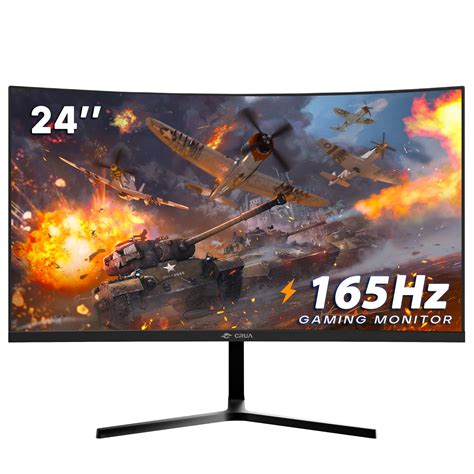 CRUA 24 inch 144hz/165hz Curved Gaming Monitor?FHD 1080P Frameless for ...