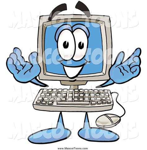 Cartoon of a Desktop Computer Mascot by Toons4Biz - #633