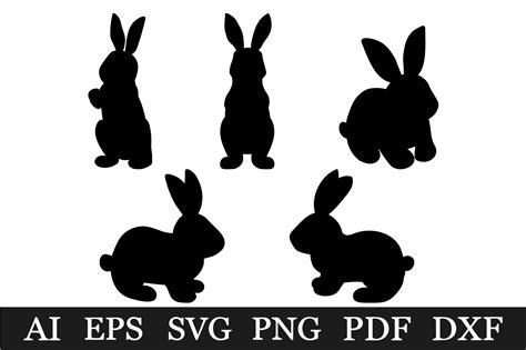 Bunny Silhouette Clipart. Bunny SVG Graphic by shishkovaiv · Creative ...