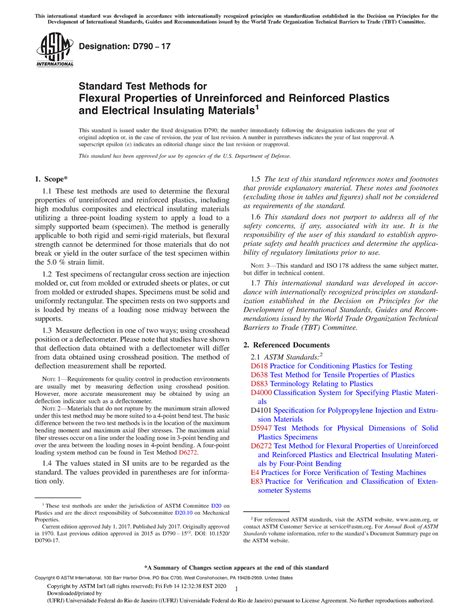 ASTM D790-17 Standard Test Methods for Flexural Properties of ...