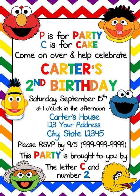 Sesame Street Birthday Invitations by jbSIGNandDESIGN on… | Sesame ...