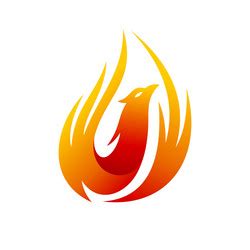 Fire phoenix logo design Royalty Free Vector Image