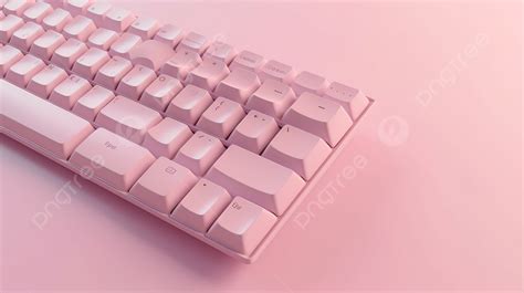 Abstract Pink Pastel Background With 3d Render Of Wireless Computer Keyboard Button, Keyboard ...