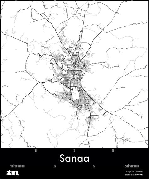 City Map Asia Yemen Sanaa vector illustration Stock Vector Image & Art ...