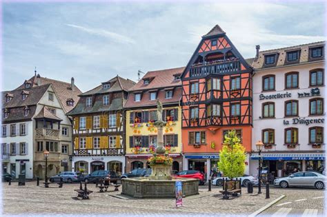 Inside Town of Obernai, Alsace, France Editorial Image - Image of middle, tourist: 126148150