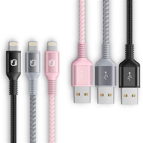 OHBOX iPhone Charger Cable 6FT 3Pack Lightning Cable Fast Charging Cords Braided Compatible with ...