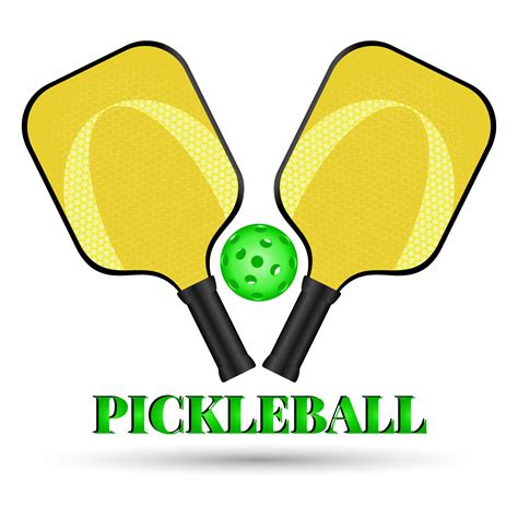 Pickleball emblem. Two crossed rackets and pickleball ball. Active ...