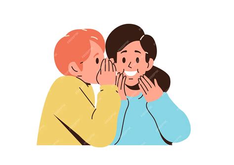 Premium Vector | Cute funny children characters whispering spreading secrets portrait isolated ...