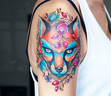 Fox Head tattoo by Kati Berinkey | Post 17243