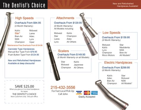 Dental Handpiece Repair - Expert Same Day Service - Dentists Choice PA