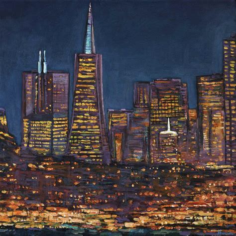 Bay City Lights by Johnathan Harris (Acrylic Painting) | Artful Home