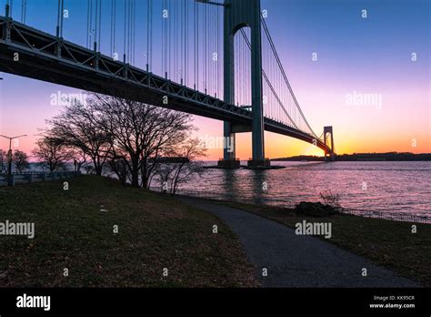 Verrazano Bridge at Sunset Stock Photo - Alamy