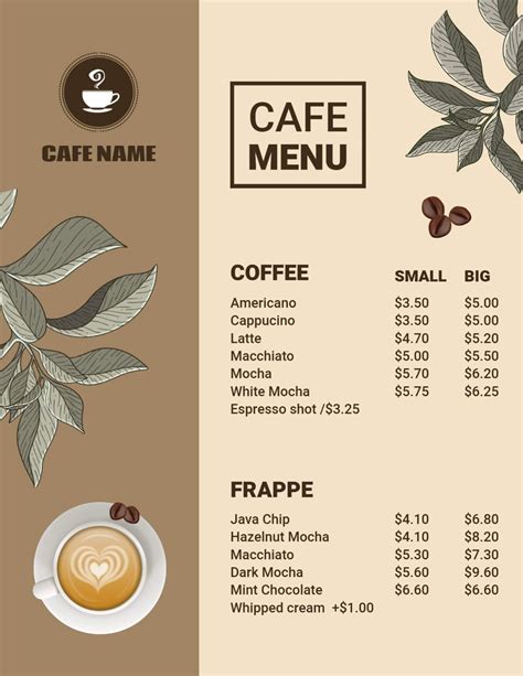 Cafe Menu Design Ideas & Examples | Cafe menu design, Coffee shop menu ...