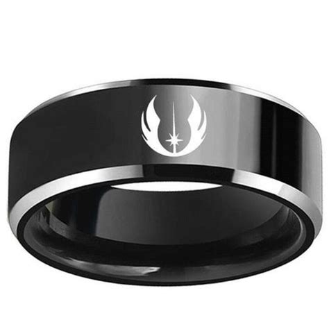 Star Wars Jedi Symbol Black Ring | Star wars jewelry, Star wars ring, Black rings