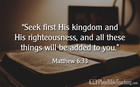 Seek First His Kingdom - Plain Bible Teaching