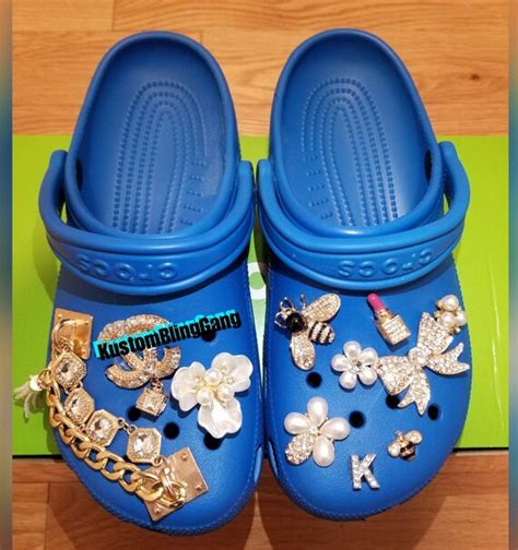 Custom Crocs with Full Luxury Bling Charms & Shoe Chain READ | Etsy