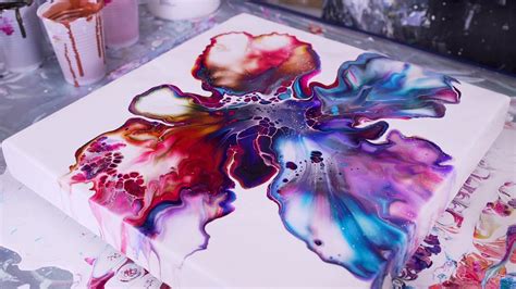 (13) Dutch Pour with 12 Colors Big Flower - YouTube | Acrylic pouring ...