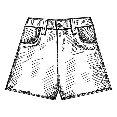 Premium Vector | Vector isolated shorts sketch hand drawn on white ...