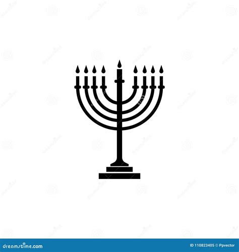 Menorah symbol sign stock illustration. Illustration of jewish - 110823405