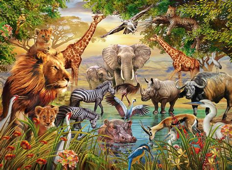 Ravensburger Animals at The Waterhole Puzzle - Toys At Foys