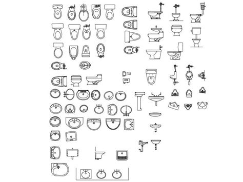 Detail 2d blocks of sanitary toilet units autocad file | Autocad, The ...