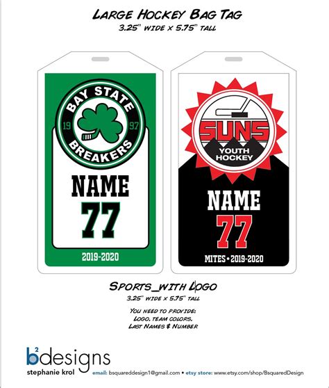 Sports Bag Tags Sports Gifts Large 3.25 X 5.75 PRINTED & - Etsy