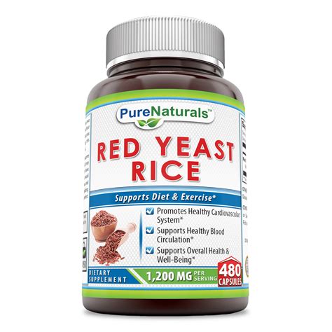 Pure Naturals Red Yeast Rice Dietary Supplement - 1200 mg of Red Yeast Rice Powder Per Serving ...