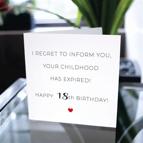 I Regret to Inform You Your Childhood Has Expired Happy 18th - Etsy Canada