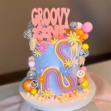 Groovy One Cake Topper, Groovy One, Groovy Birthday Decorations, 70s Birthday Party, Groovy One ...