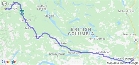 Yellowhead Highway 16 Cassiar Hwy. to Prince George (British Columbia ...