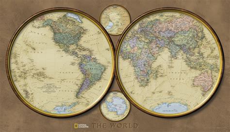 National Geographic Maps World Hemispheres Wall Map & Reviews | Wayfair