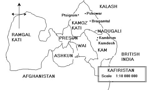 Map of Kafiristan prior to its conversion to Islam in 1890s | Medieval life, Historical ...