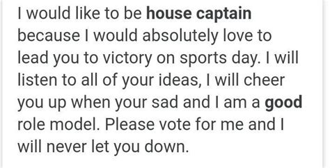 proper speech on house captain... - Brainly.in