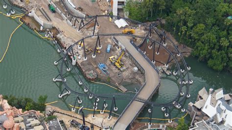 Jurassic Park Roller Coaster Construction Update – Inversions, Switches and More Track – Orlando ...