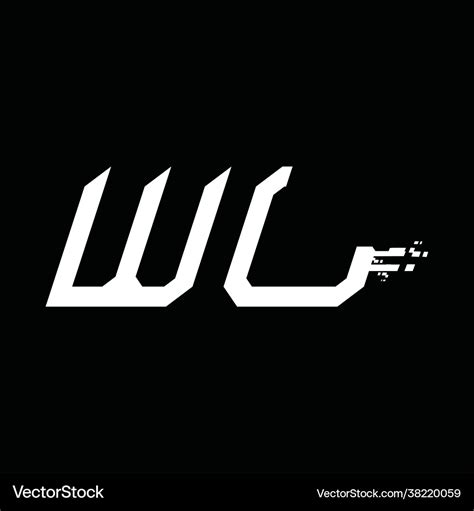 Wl logo monogram abstract speed technology design Vector Image