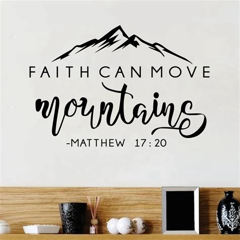 Faith Can Move Mountains Bible Verse Vinyl Wall Sticker Christian Wall Decor | eBay