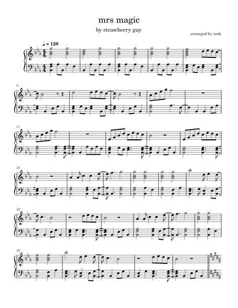 Mrs Magic – Strawberry Guy Sheet music for Piano (Solo) Easy | Musescore.com