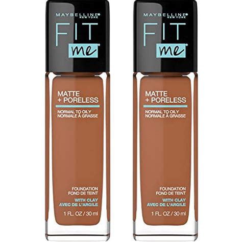 Maybelline Fit Me Matte + Poreless Liquid Foundation Makeup, Coconut, 2 COUNT Oil-Free ...