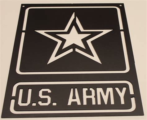 Army Sign Metal Wall Art Home Decor Flat Black | Metal wall art, Metal ...