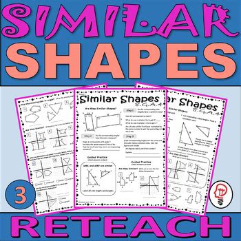 Similar Shapes - Reteach Worksheets - 8.G.A.4 by Rethink Math Teacher