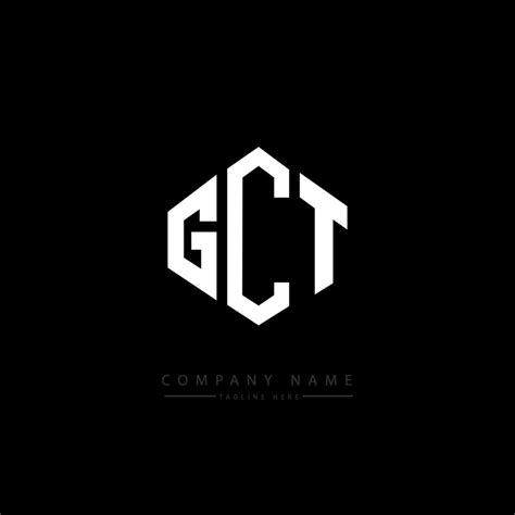 diseño de logotipo de letra gct con forma de polígono. diseño de logotipo en forma de cubo y ...